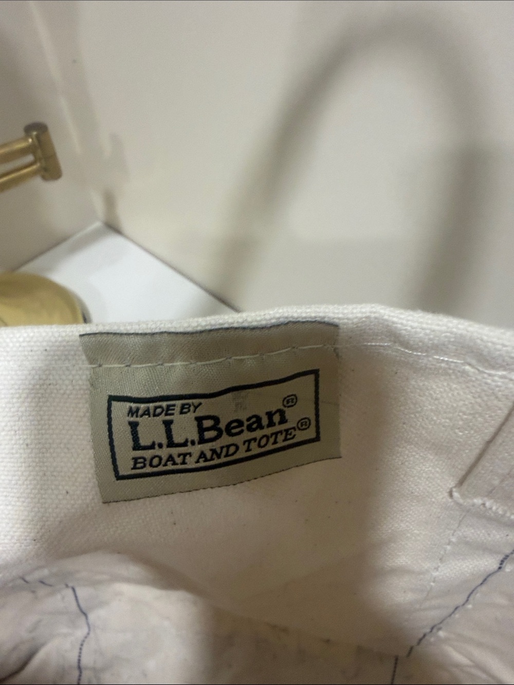 L.L. Bean vintage Boat Tote Canvas Tote with Blue Trim - Picture 5 of 7